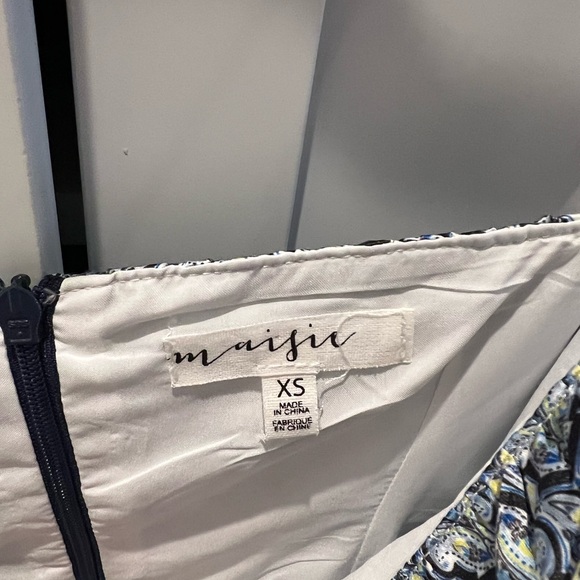 Blue Patterned Ruffle Dress - Picture 2 of 3